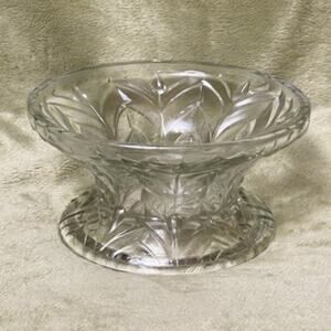 Vintage Clear Teardrop & Arches Cut Crystal Centerpiece/Candy Bowl